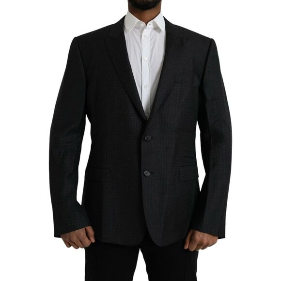 Dolce & Gabbana Black Wool MARTINI Single Breasted Coat Men's Blazer